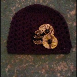 Flowery warm beanie